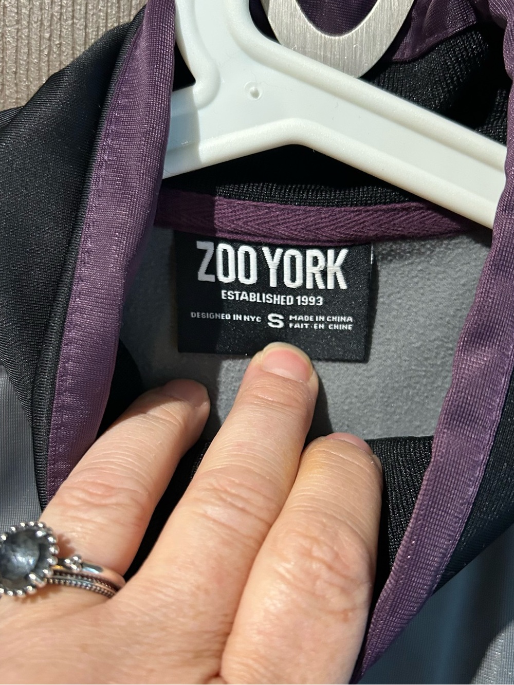 Zoo York Gray, Black & Purple Athletic Zip Jacket - Picture 2 of 11